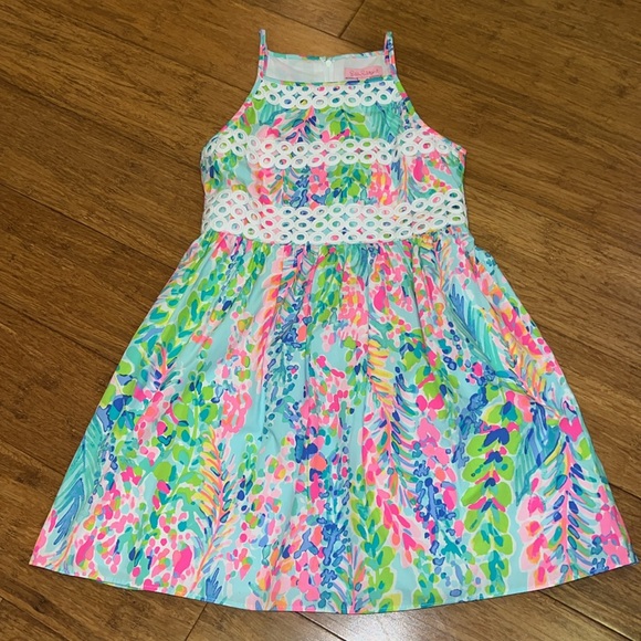 Lilly Pulitzer Girls Elize Dress in Catch the Wave size 8 NWOT - Picture 2 of 9